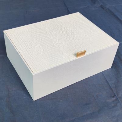 China Recyclable Flip-open Leather Flip-up Packaging Crate Lid Gift Box Household Cardboard Storage Package Boxes for sale