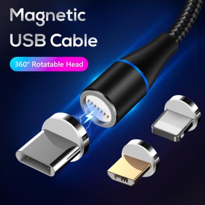 China MP3/MP4 Player Nylon Braided Magnetic Type C Usb Fast Charging Cable, Mobile Phone Micro Usb Charger Data Cable for sale