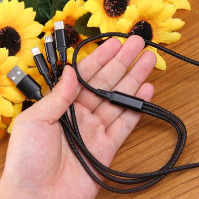 China COMPUTER Cell Phone Quick Charging Nylon Braided Multi 3 In 1 Micro Usb Data Cable for sale