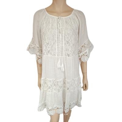 China 2021 Summer New Arrivals Dresses Lace Loose Dress Ladies Breathable Casual Wear for sale