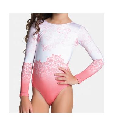 China Cozy Fancy Cudtom Made Gymanstic Sublimated Long Sleeve Girls Dancer Tights for sale