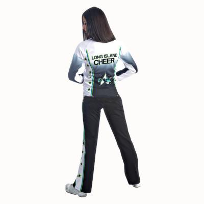 China Wholesale high quality custom made polyester+spandex cheer jacket warm up suits sublimation tracksuit wholesale for sale