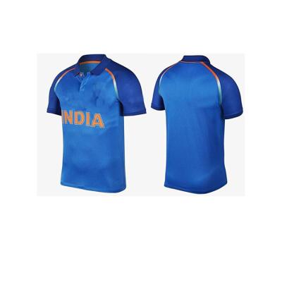 China New Design OEM Sublimation Cricket Tank Top 100% Polyester Quick Dry Sports Forming Blue Custom Indian Cricket Team Tank Top for sale