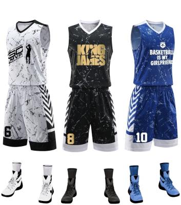 China Newest Breathable Wholesale Custom Basketball Apparel Basketball Tank Top And Shorts Design Sublimation Reversible Basketball Uniform Tank Top for sale