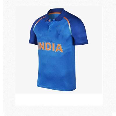 China Quick Dry Short Sleeve Customized Cricket Tank Top 100% Polyester Sublimated Sports Shaping Blue Custom Team Cricket Tank Top for sale