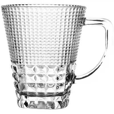 China Viable Newly Arrived 260ml Sodium-Calcium Diamondstone Glass Mug / Handle for sale