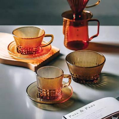 China Viable Newly Arrived 180ml Sodium and Calcium Diamond Coffee Mug Glass Color Box Set for sale