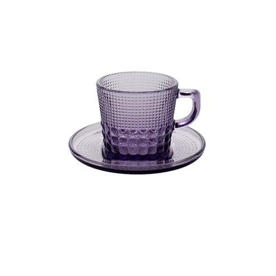 China New Arrival 180ml/6oz Viable Sodium and Calcium Diamond Glass Coffee Set in Mystic Purple for sale