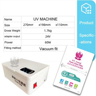 China 2022 60W Mobile Phone Curved Screen Film Bonding Machine UV Light Curing Machine To Cure Screen UV Glass Protector for sale