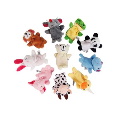 China Amazon Hot Selling Animal Small Plush MOQ Set Funny Plush Finger Puppets For Kids Children for sale