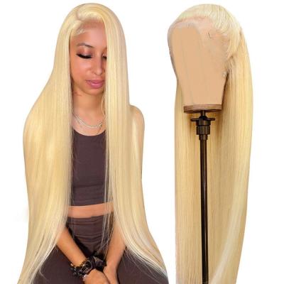 China Other 250 Density Human Hair 613 Wig Virgin Cuticle Aligned Hd Blonde Lace Front Straight 613 Lace Frontal Wigs For Black Women for sale