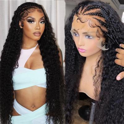 China Cuticle 100% Water Wave 13X4 Lace Front Wig Kinky Straight 40 Inches Hd Hair Vendor Unprocessed Virgin Hair for sale