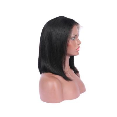 China Brazilian Black Virgin Full Lace Wig Natural Human Hair Body Wave Color Lead Colored Wig for sale