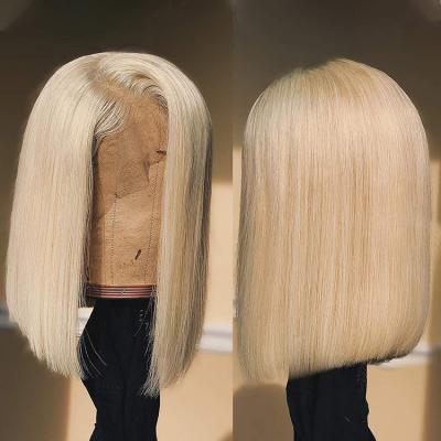 China Wholesale 613 Silky Straight Blonde Bob Wig Factory Price Hair Lace Front Peruvian Human Hair Wig Wave for sale