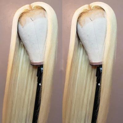 China Top Quality Water Wave Custom Wig 30 40 Inch Invisible Knots Pre-plucked Real Hair Blonde 613 Wig for sale