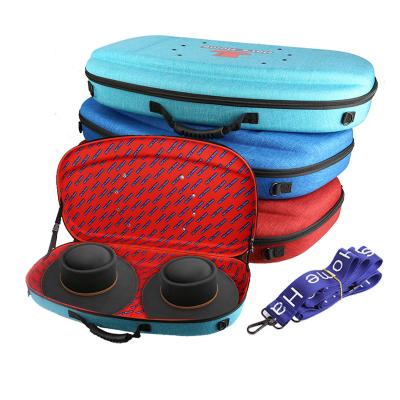 China Snow cloth+eva custom logo large space eva waterproof 2 packs hat carrier case travel hat for sale