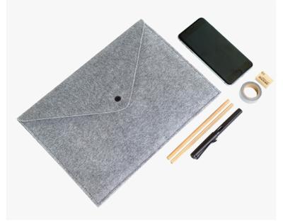 China Custom Business Logo Simple Business Travel Felt Pocket Folder Laptop Bag for sale