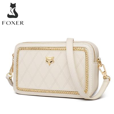 China FOXER Cowhide Lady Luxury Cross-Body Bag Women's Casual Elegant Adjustable Crossbody Bag Small Case Casual Shoulder Bag For Girl for sale