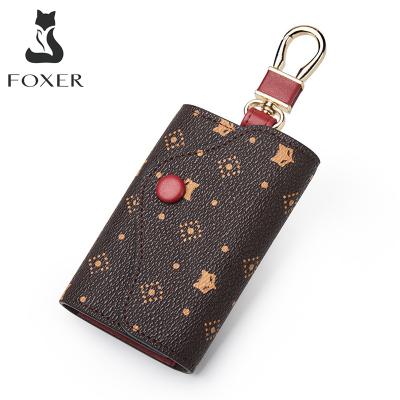 China FOXER Anti-theft Women Scare Leather Long Wallet Female Clutch Bags With Wristband Lady Keychain Card Holder Wallets Women Invent Purse for sale