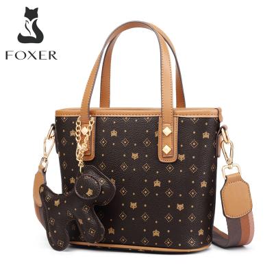 China Retro Fashion FOXER Signature Handbag Women Cross - Designer Handbags Female Classical Body Satchel Printing Packing PVC Shoulder Bags for sale