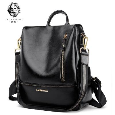 China LAORENTOU Women's Knapsack Solid Female Backpack Fashion Women's School Bag Anti-theft Girls Backpacks Women Waterproof Backpacks for sale