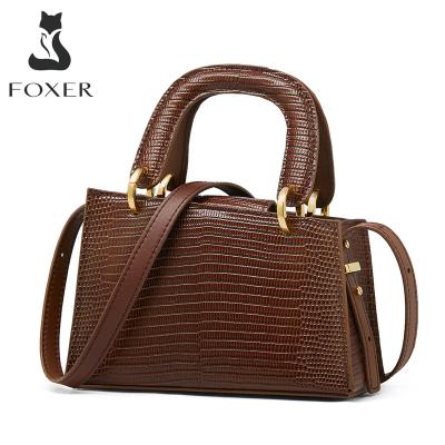 China Fashion FOXER Scare Vintage Leather Women Shoulder Tote Bag French Elegant Small Cross - Casual Designer Brand Lady Handbags Body Bag Purse for sale