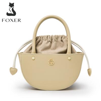 China FOXER Fashion Semicircle Saddle Lady Bags Leather High Quality Evening Luxury Ladies Bags Small Handbag Fluffy Cross - Body Bag for sale