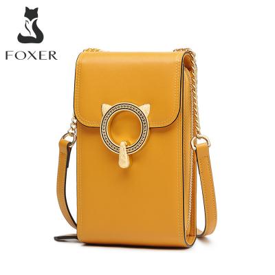 China Fashion FOXER Women Cell Phone Bags Mini Crossbody Bag High Quality Small Fin Female Messenger Bag for sale