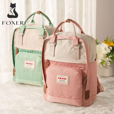 China FOXER Anti-theft Women Fashion Backpack Waterproof Canvas Travel Backpack Female Casual Large Capacity School Bag For TeenagerGirl for sale