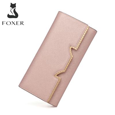 China Lady Clutch Bags Phone Bag FOXER Luxury Anti-theft Valentine's Day Gift FOXER WomenLong Female Leather Purse Coin Purse Lady Cowhide for sale