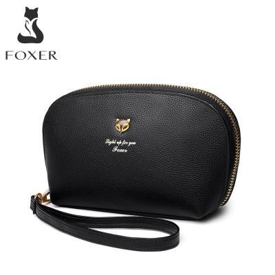 China FOXER Anti-theft Women's Evening Party Wallet Wallet Female Retro Large Capacity Purse Storage Genuine Leather Women's Casual Wallet for sale