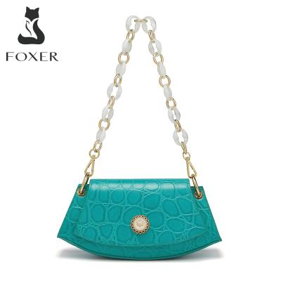 China FOXER Anti-theft Ladies Fashion Armpit Bag Leather Luxury Cross - Body Shoulder Bag Party Saddle Lady Bags Handbag for sale