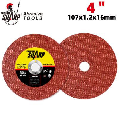 China Sharp 107 mm cheap price double nets abrasive wheel custom logo 4 inch metal cutting disc for sale