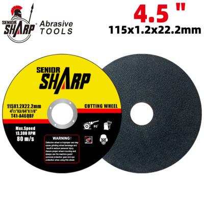 China 4.5'' 115x1.2x22.2mm Cutting Disc Abrasive Cutting Disc For Metal for sale