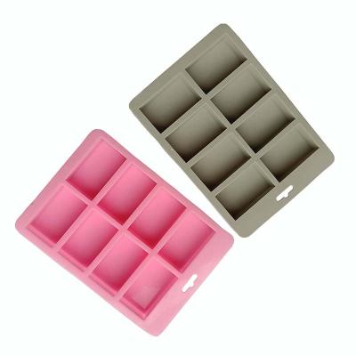 China Sustainable Eco Friendly Easy To Clean Silicone 8 Cavity Handmade Decorative Square Soap Molds Roll Silicone for sale