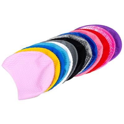 China Factory Custom Color Guangdong Silicone Swim Cap Eco-friendly Durable Waterproof For Adult, Bubble Design Swim Caps 100% Silicone for sale