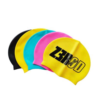 China Amazon Goods Printing Custom Silicone Swim Cap Hot Sale Eco-friendly Waterproof Silicone Waterproof Swimming Cap for sale