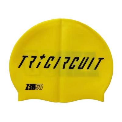 China Seepdo Quality Waterproof Durable Eco-Friendly Adult/Kid Sizes Customized Logo Printed Waterproof Silicone Swim Hat For Swimming for sale