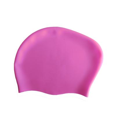 China Waterproof Durable Eco-Friendly Women Waterproof Custom LOGO Silicone Swimming Caps For Long Hair for sale