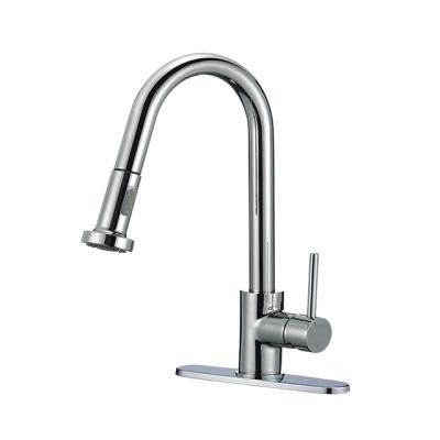 China Thermostatic Faucets cUPC Pull Down Kitchen Faucet With Sprayer Chrome Single Handle Antique One Hole High Arc Pull Out Kitchen Sink Faucets for sale