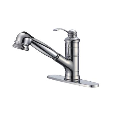 China Metered Faucets cUPC Single Handle Brass Pull Out Sprayhead 2 Way Swivel Spout Kitchen Sink Faucet With Deck Plat for sale