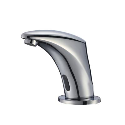 China Metered Faucets Cheap Polished Single Automatic Bathroom Sink Touchless Sensor Hole Sensor Faucet for sale