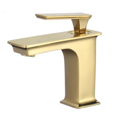 China Gold Hole Single Handle Bathroom Basin Faucet Mixer Taps Brass Single Handle Sink Faucets Bathroom Basin Faucet for sale