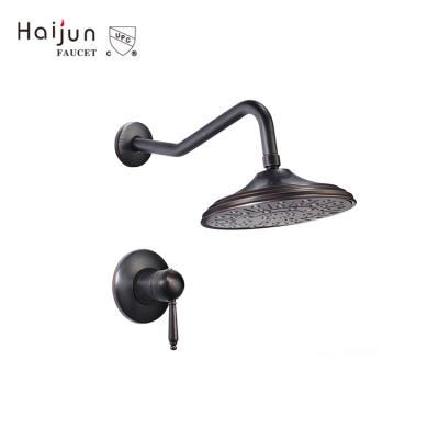 China Without Slide Bar cUpc Shower Column Set Oil Rubbed Bronze Single Handle Thermostat Bath Bathroom Rain Shower Faucet for sale