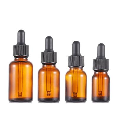 China 10ml 15ml 20ml 30ml Glass Amber Essential Oil Dropper Bottles For Serum Bottle for sale