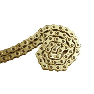 China 40Mn Thickness 2mm Supplier Gold Nature Color 428H 128L Chinese Motorcycle Wheel Steel Chain For Venezuela for sale