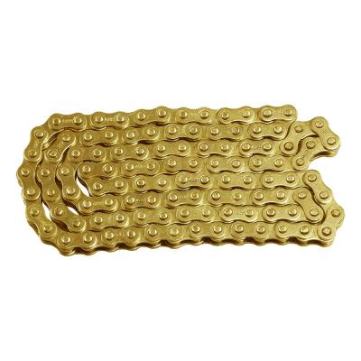 China 40 Manganese Steel Motorcycle Parts Motorcycle Chain Golden Color 428H 132L Links for sale