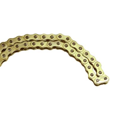 China 40 manganese steel factory direct sale gold colored motorcycle roller chain 428 for sale