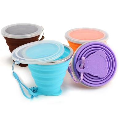 China Wholesale Viable Sport 270ml Travel Coffee Folding Cup Outdoor Silicon Collapsible Collapsible Mug for sale