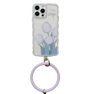 China Tulip ip13pro IOS 12 mobile phone shell X shockproof purple silicone maximum ring 8p suitable for 11 with hanging ring for sale